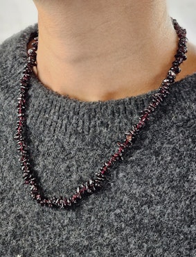 Granat, chipshalsband 45 cm