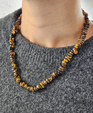 Tigeröga, chipshalsband 45 cm