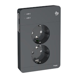 Schneider Exxact 2-vägs Vägguttag med USB