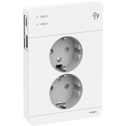 Schneider Exxact 2-vägs Vägguttag med USB