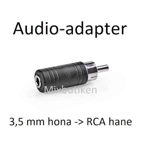 Adapter audio /audiokabel /ljudkabel 3,5 mm hona - 6,35 mm hane, stereo  kontakt, guldpläterad - Mixbutiken - Elektroniktillbehör