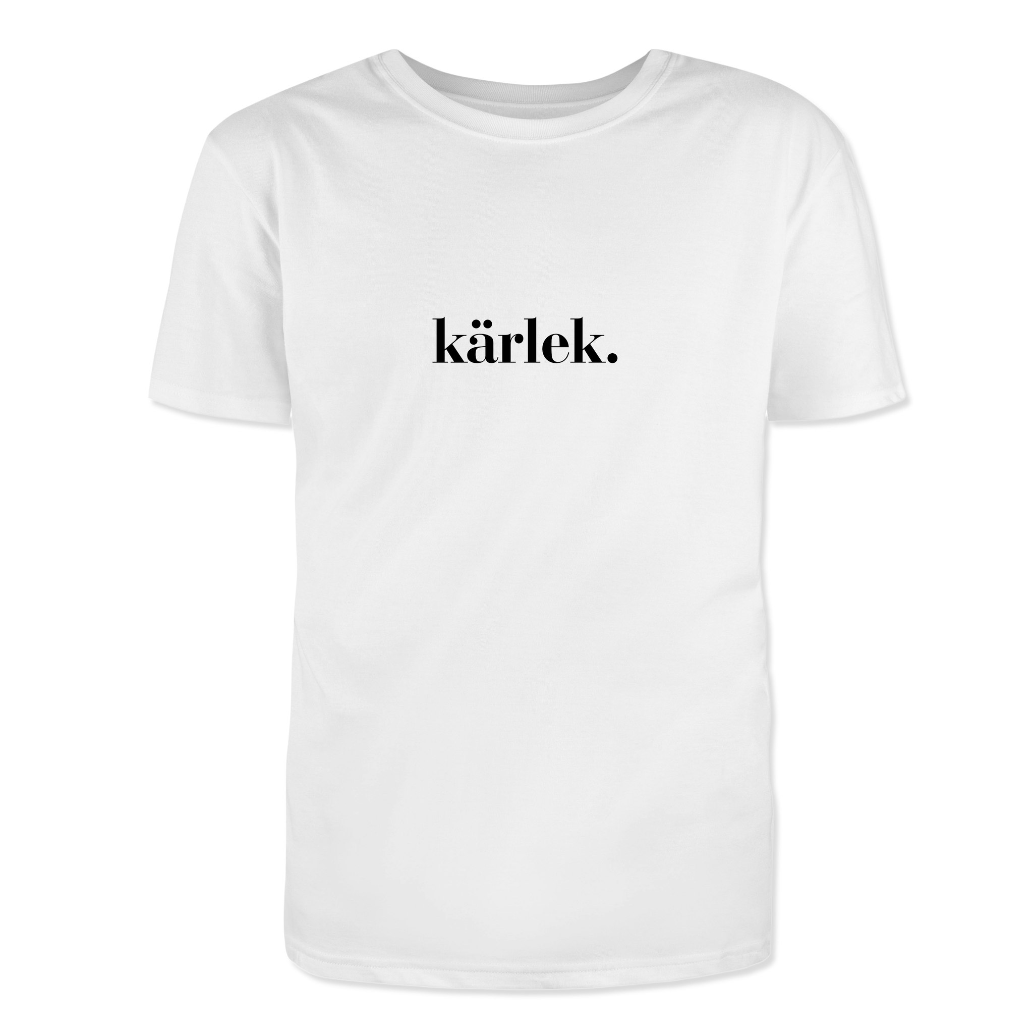 T-shirt med ordet kärlek