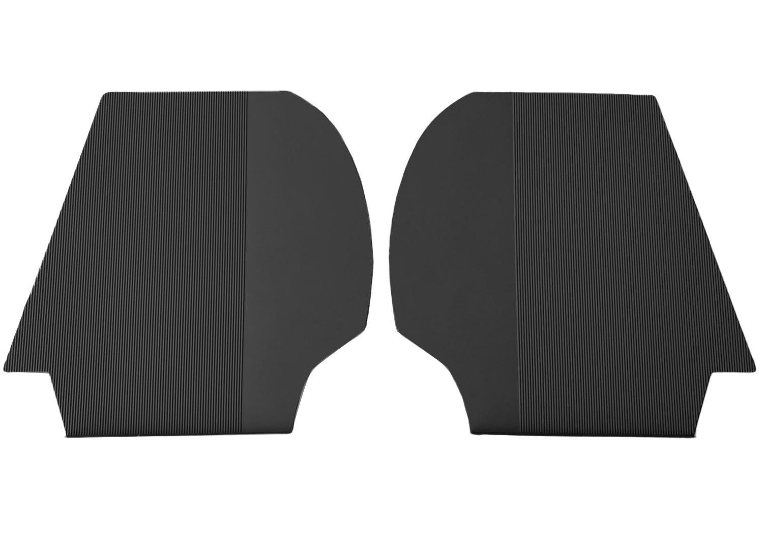 Rubber floor mats for inner wheel arch inside the car for Saab 92, 93, 95 & 96 .  Color black.