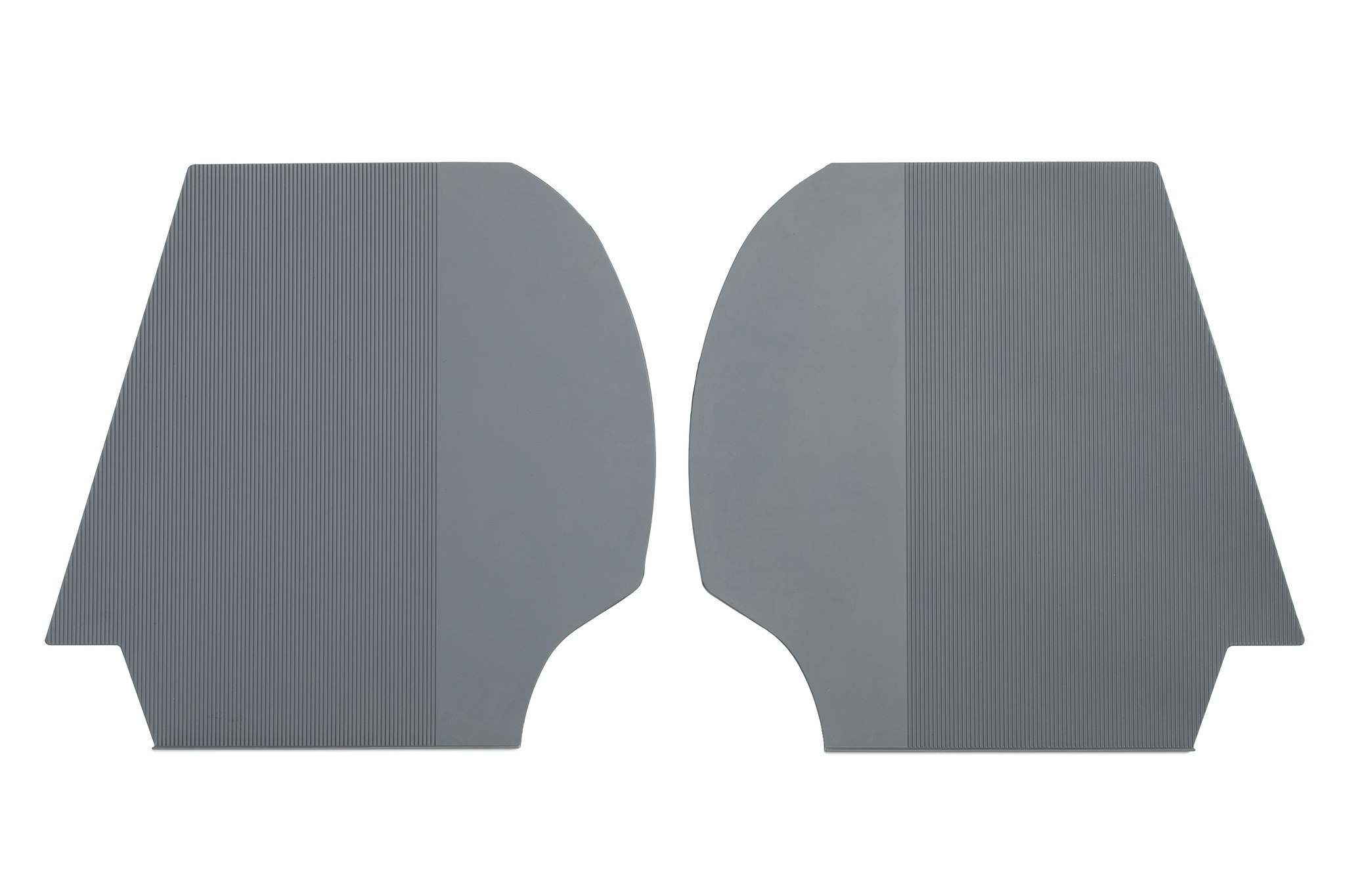 Kit 8: Rubber floor mats front, rear and inner wheel arch inside the car for Saab 96 model year 1964. Light gray