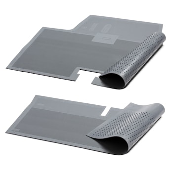 Kit 1B: Rubber mats front and rear for Saab Saab 95 & 96 years 1960-1963. Light gray.