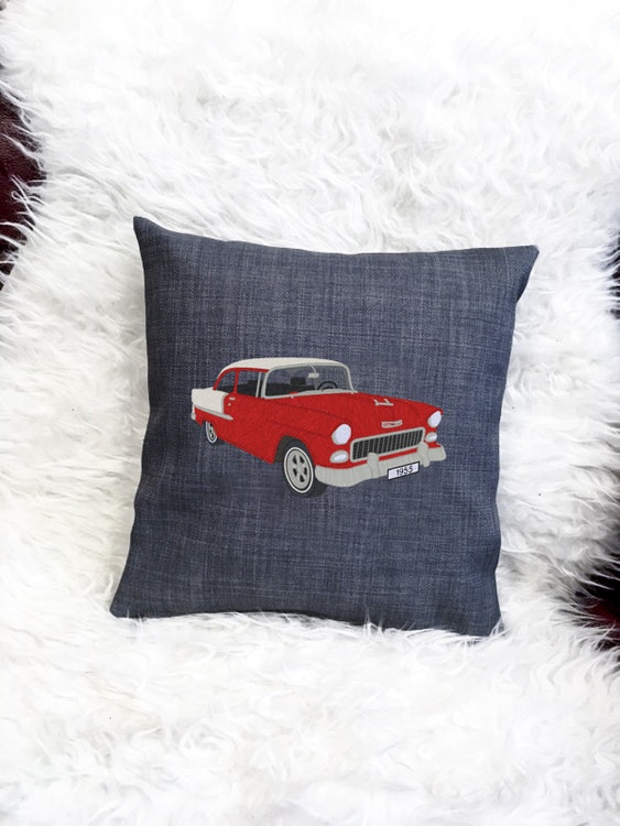 Chevrolet 1955, kuddfodral mörkgrå