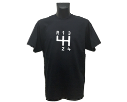Svart T-shirt, herr Large, växelspaksymbol Amazon i vitt