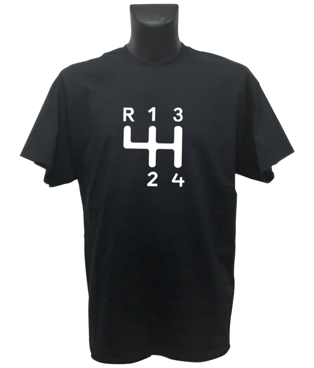 Svart T-shirt, herr Large, växelspaksymbol Amazon i vitt
