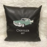 Chrysler, 1957, kuddfodral svart skinn-imitation