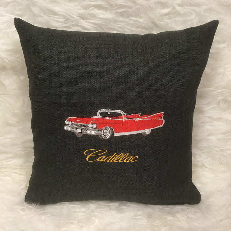 Cadillac Biarritz, 1959, kuddfodral mörkgrå - Retrotryck