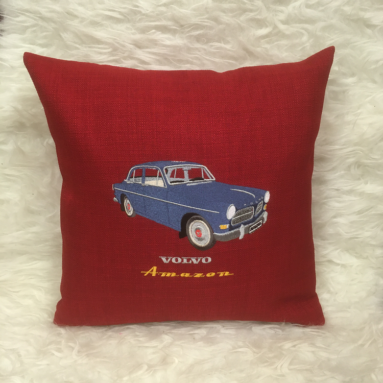 Volvo Amazon 4D, 1963, kuddfodral vinröd