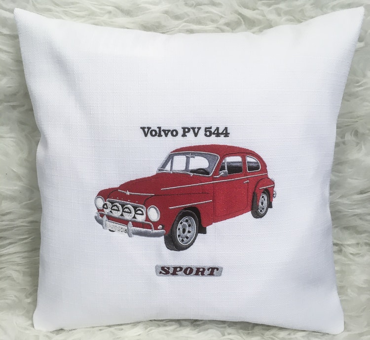 Volvo PV 544 Sport, 1965 med eget reg.nr. Kuddfodral vit.