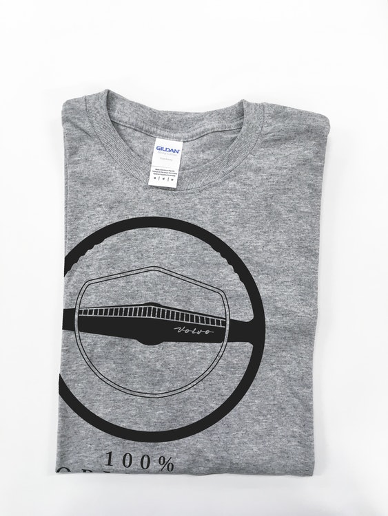 Grå T-shirt, herr. "100% Original Amazon" - Retrotryck