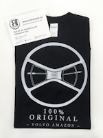 Svart T-shirt, grått tryck, herr. "100% Original Amazon 1967-70"