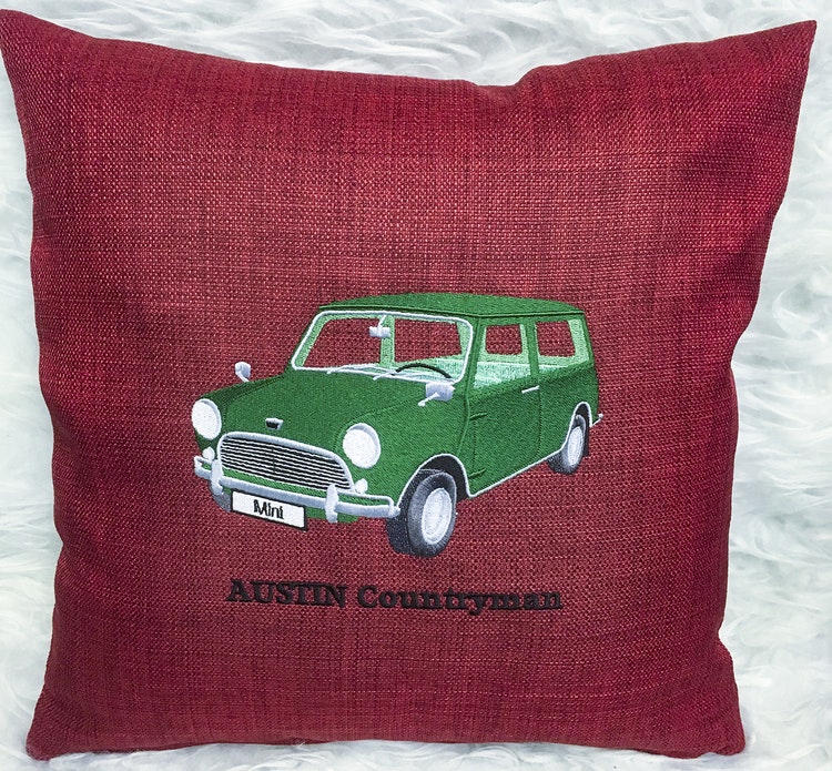 Austin Countryman, 1965, kuddfodral vinröd