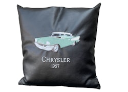 Chrysler 1957, kuddfodral svart skinn-imitation