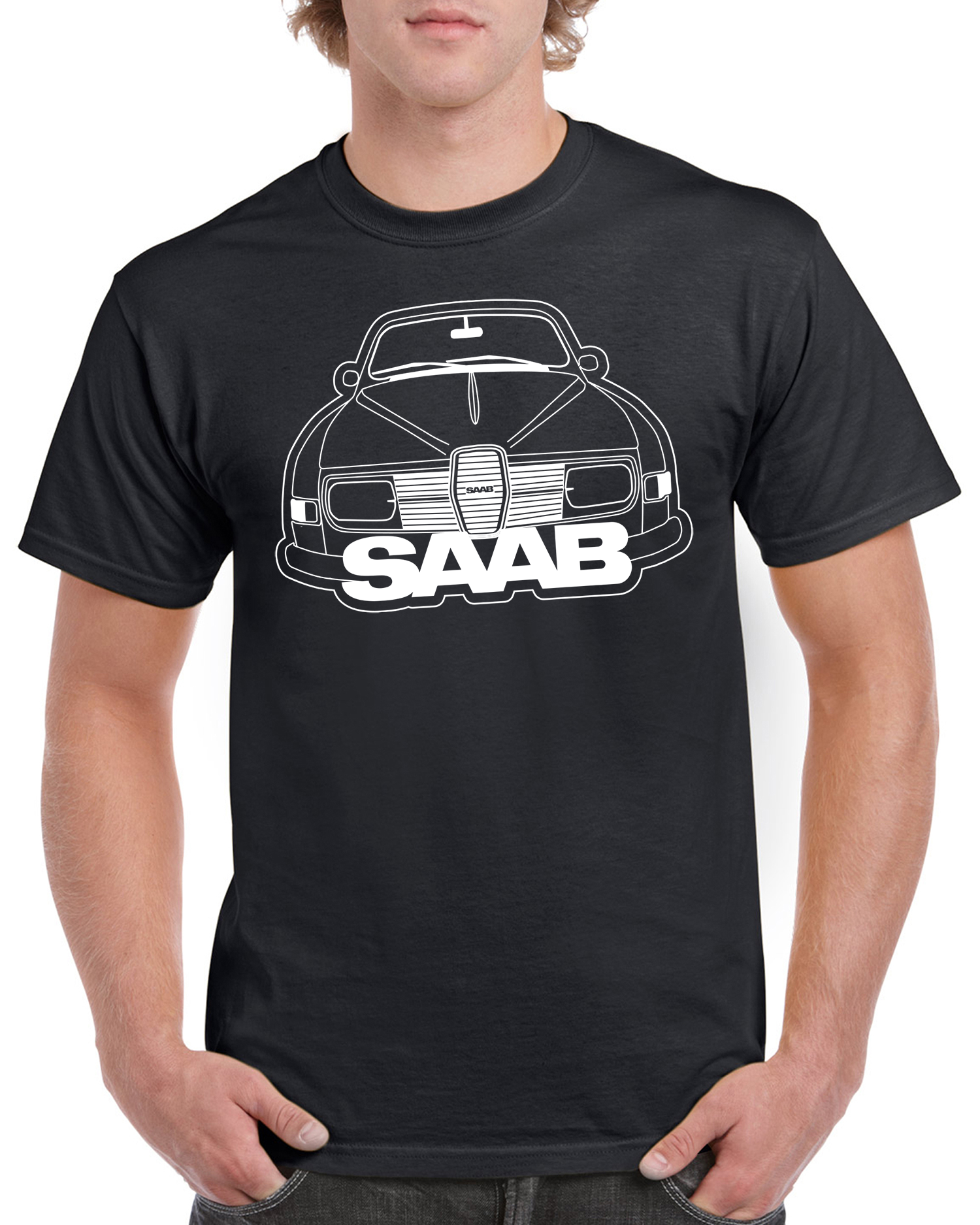 T-shirt herr: SAAB front