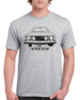 T-shirt herr: Volvo 142 front