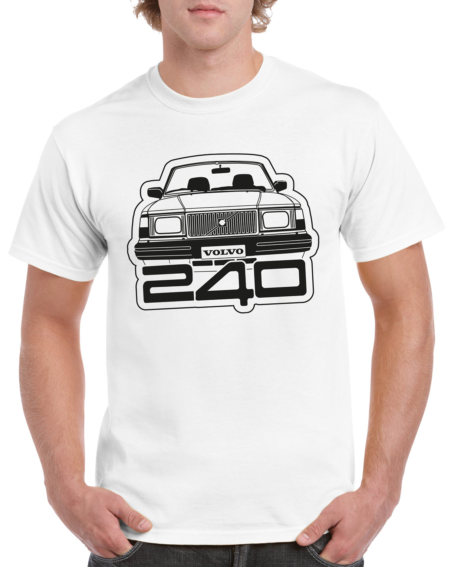 T-shirt herr: Volvo 240 front