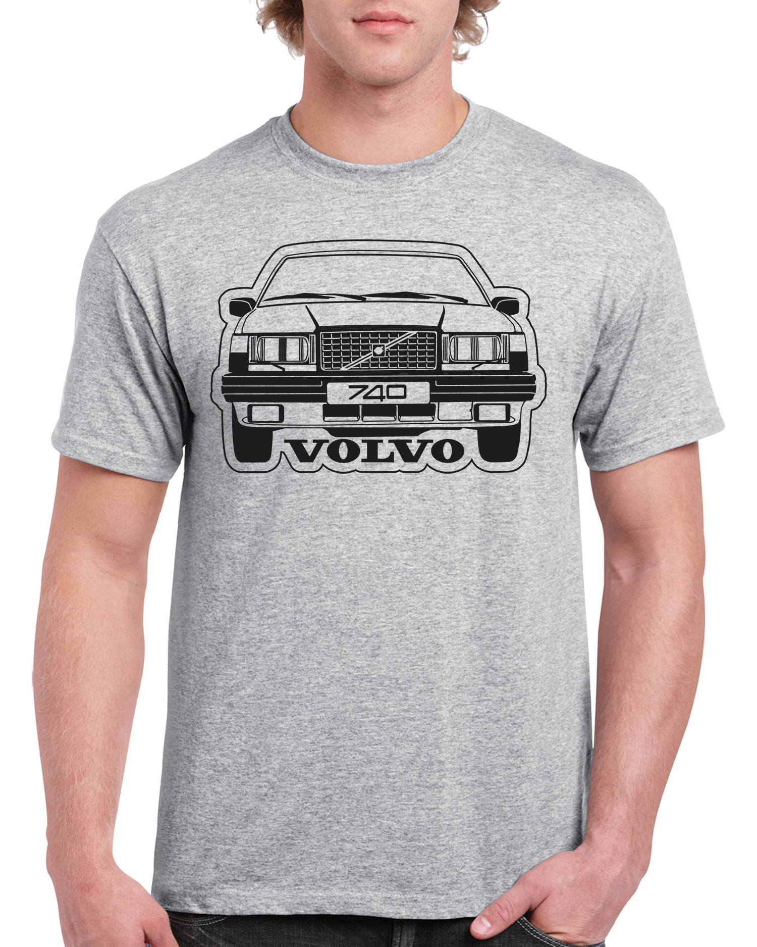 T-shirt herr: Volvo 740 front