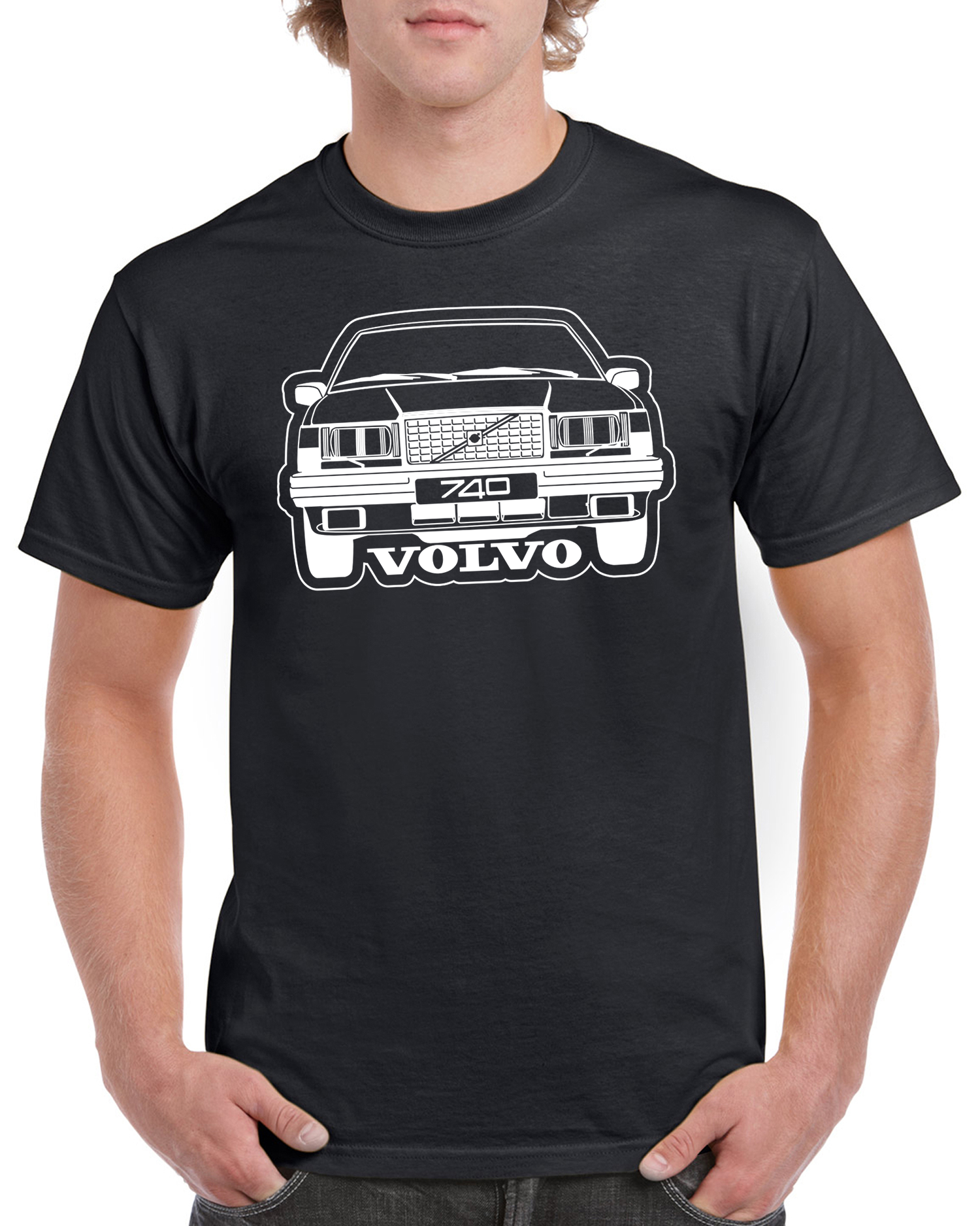 T-shirt herr: Volvo 740 front