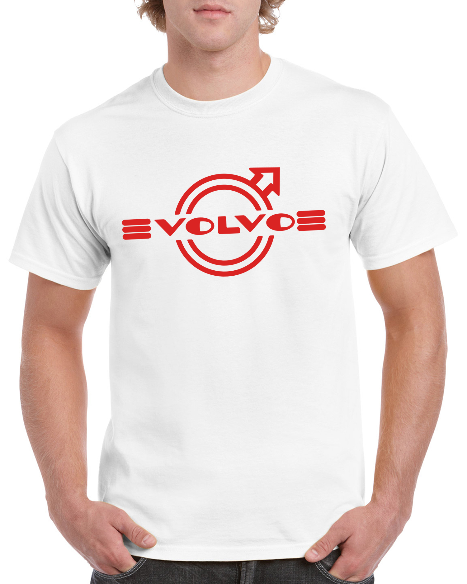 T-shirt herr: Volvo navkapsel 60-tal i rött