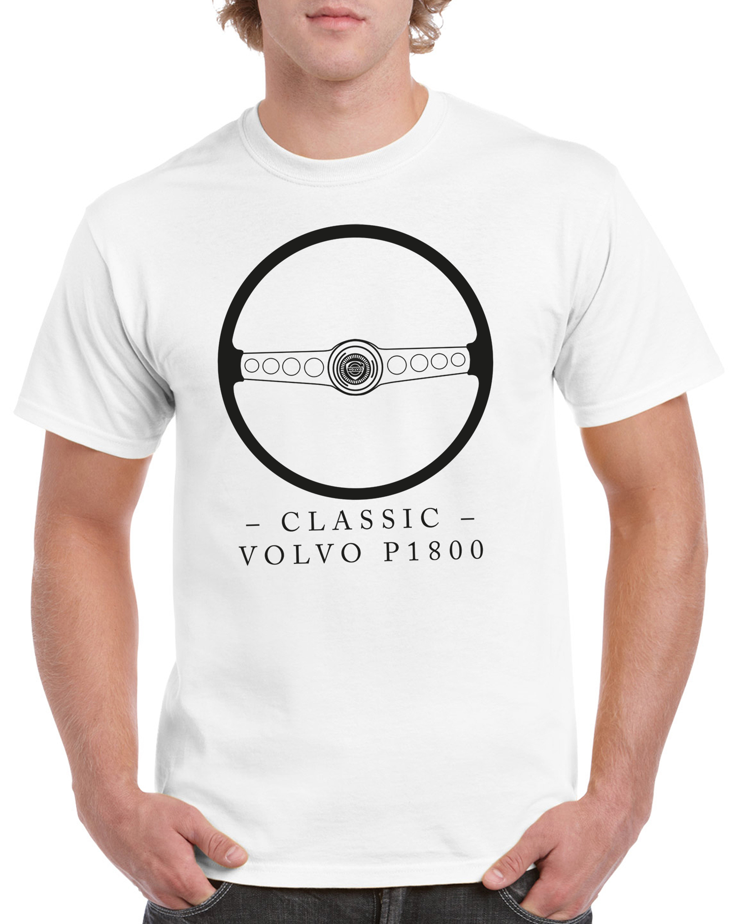 T-shirt herr: Classic Volvo P1800 ratt