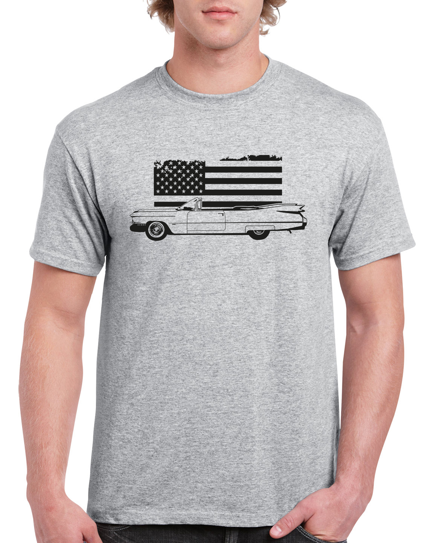 T-shirt herr: Cadillac USA