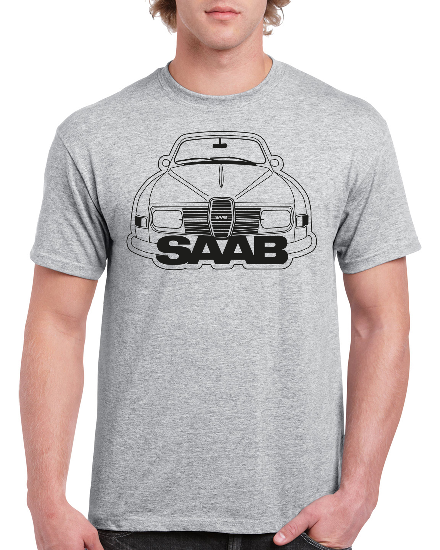 T-shirt herr: SAAB front