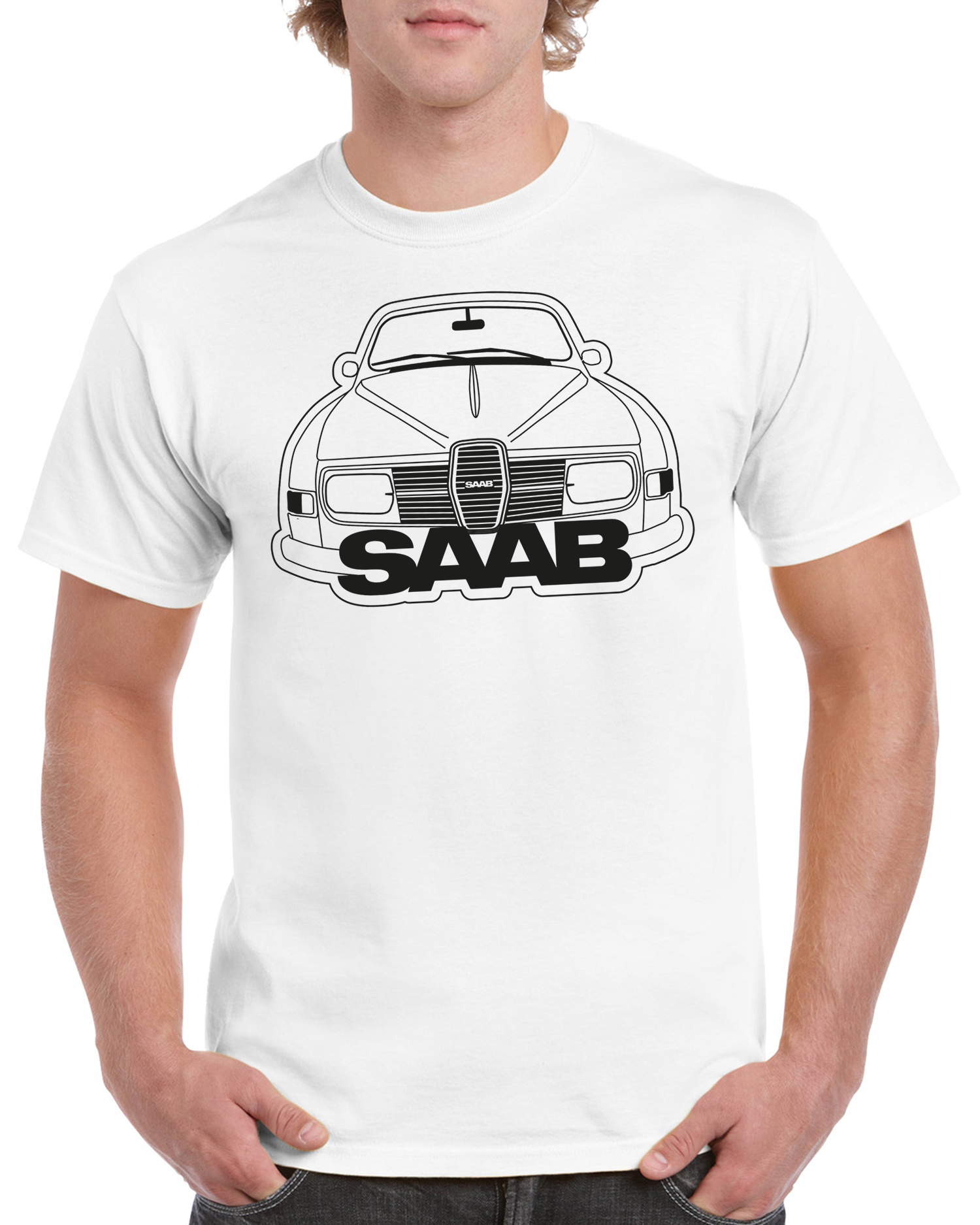 T-shirt herr: SAAB front