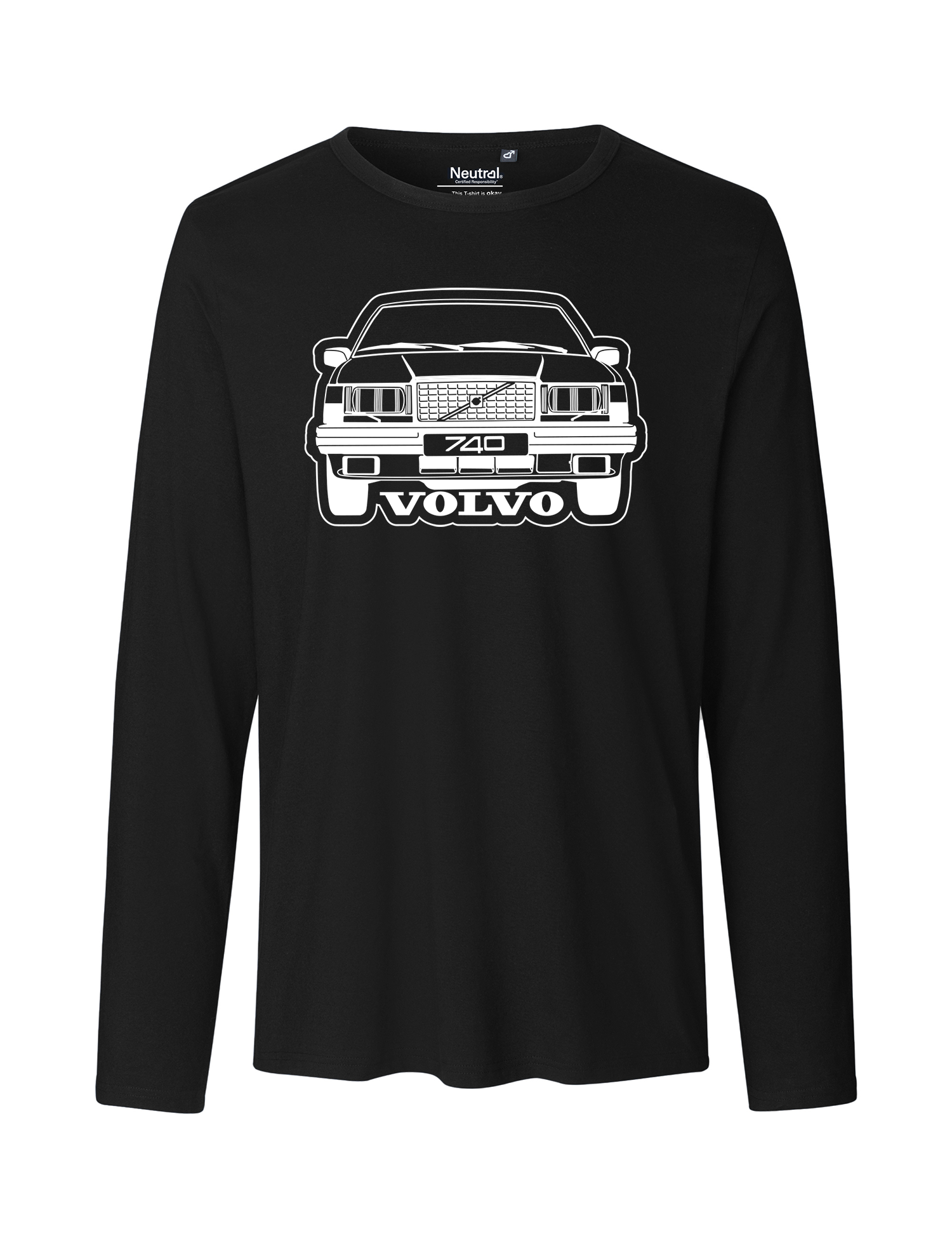 T-shirt LS herr: Volvo 740 front