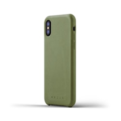 Läderfodral iPhone X/XS - Oliv
