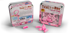 Ticket To Ride Play Pink  (Rosa spelpjäser för att stödja BCRF)