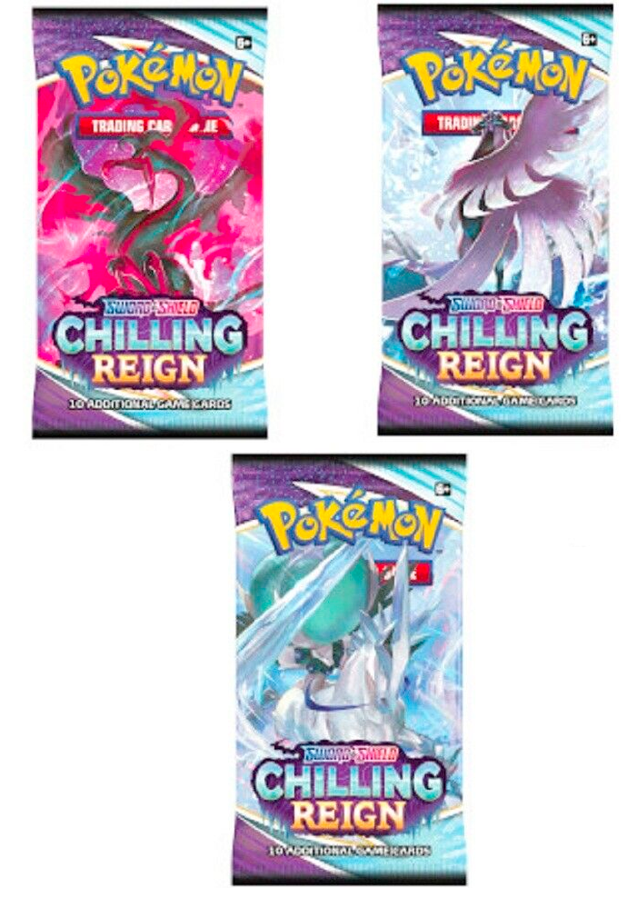 3st Pokemon Sword & Shield 6: Chilling Reign Boosters (3 paket)