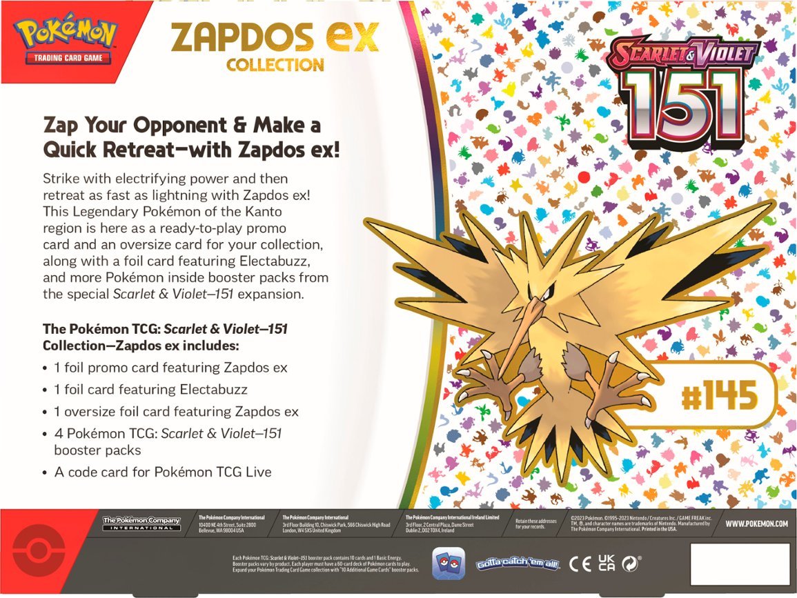Pokemon Scarlet & Violet 3.5: 151 Zapdos EX box