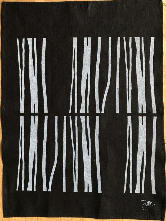 Handduk med mönstret Stänglar - Jytte Olsson