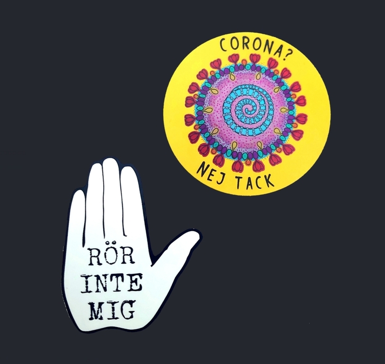 "Rör inte mig" och "Corona Nej Tack" klistermärken 2-pack