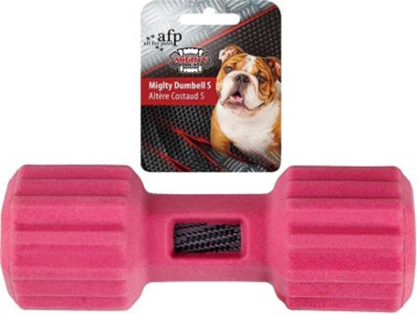 HUNDELEKE MIGHTY REX DUMBELL FUSCHIA M17.5x7.5x7.5CM  ALL FOR PAWS