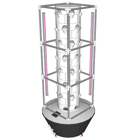 Hydroponiskt OdlingsTorn med LED lampor