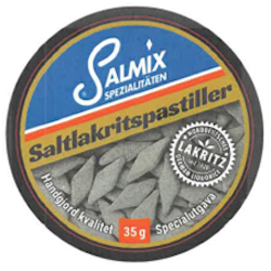 Salmix Saltlakritspastiller plåtask