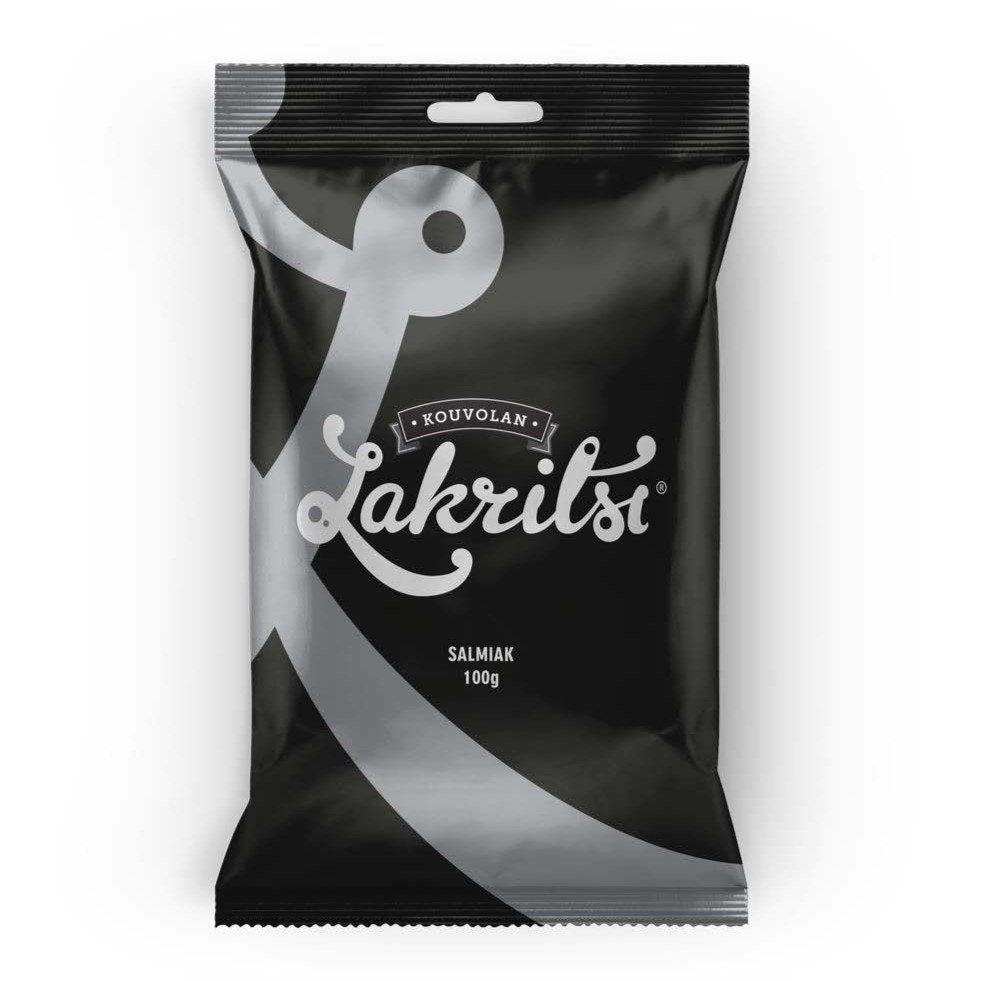 Salt lakrits från Kouvolan Lakritsi 150g. Ny påse och utseende.