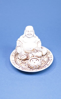 Rökelsehållare, Happy Buddha Vit. Nr 1