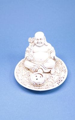 Rökelsehållare, Happy Buddha Vit Nr 2