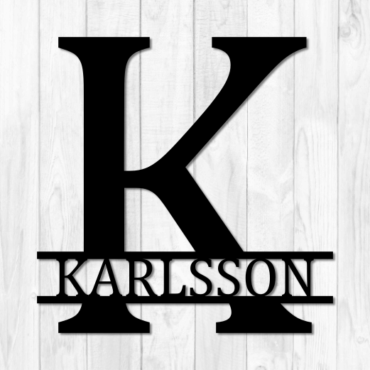 Personligt och stilrent monogram med namnet Karlsson.