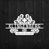 Elegant väggdekor av metall, här med texten Klingenberg - Long Live The Klings.