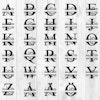 Bild av hela alfabetet med vårt personliga monogram Lyxigheten.