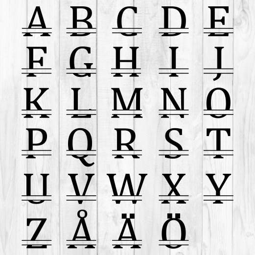 Hela alfabetet av vårt stilrena monogram Stilrenheten.