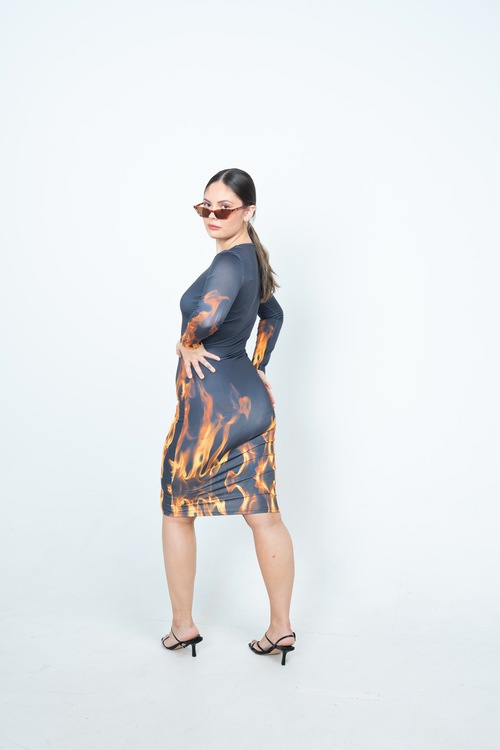 Fire Midi Dress
