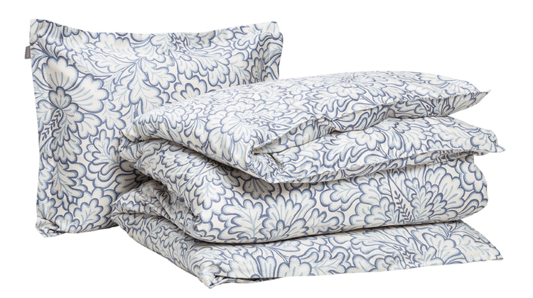 Foliage Paisley Påslakan 220x220 cm Satin Blue