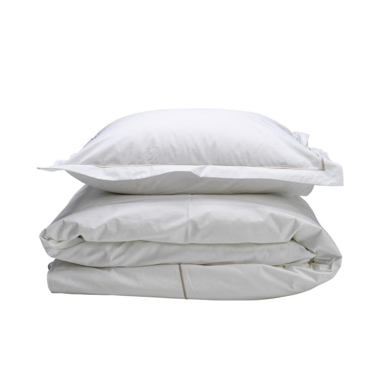 Påslakanset Ekologisk Percale Siri  white/cobblestone 240X220  +  2X50X60 cm